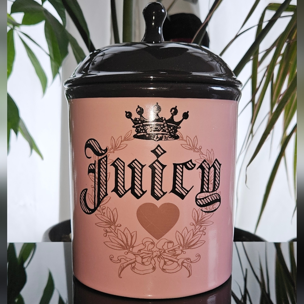 Vintage collectible 100% ceramic doggy juicy couture treat jar